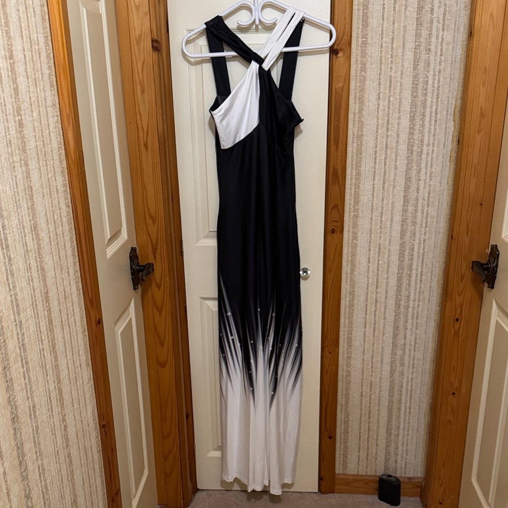 Elegant Black and White Women's Dress